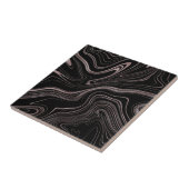 Eleganter Schwarzer Rose Gold Fluid Marmor Fliese (Seite)