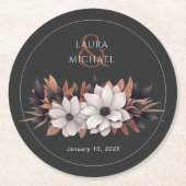 Eleganter, schwarzer Rostkreuz-Untersetzer Runder Pappuntersetzer (Vorderseite)