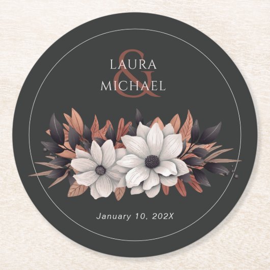 Eleganter, schwarzer Rostkreuz-Untersetzer Runder Pappuntersetzer (Vorderseite)