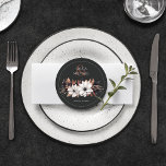 Eleganter, schwarzer Rostkreuz-Untersetzer Runder Pappuntersetzer<br><div class="desc">Diese eleganten Untersetzer zeichnen sich durch ein wunderschönes Blumendesign in Schwarz,  Terrakotta,  Rost und Grau aus.</div>