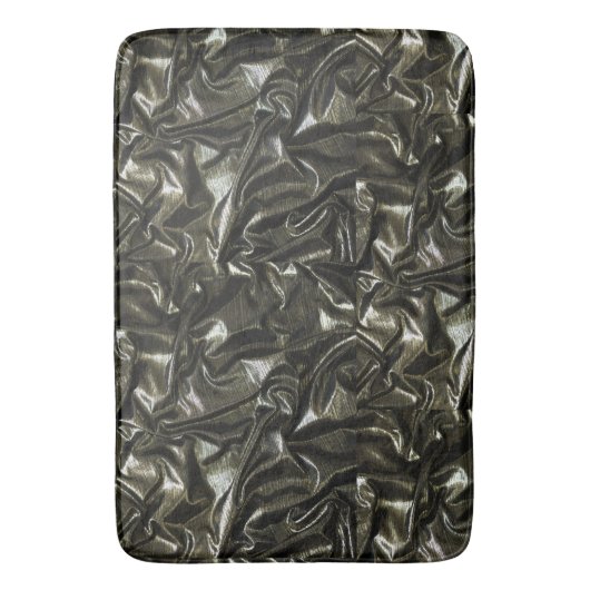 Eleganter Schwarzer Satin-Look Badematte (Vorderseite Vertikal)