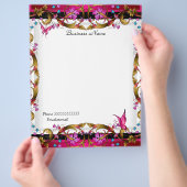 Eleganter Schwarzer Schmetterling, Gold Pink Flyer (Hand)