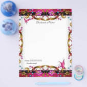 Eleganter Schwarzer Schmetterling, Gold Pink Flyer (Einzeln)