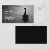 Eleganter Schwarzer Schwan Baden an der Visitenkar Visitenkarte (Vorne/Hinten)
