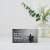 Eleganter Schwarzer Schwan Baden an der Visitenkar Visitenkarte (Stehend Vorderseite)