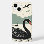 Eleganter Schwarzer Schwan Case-Mate iPhone Hülle (Rückseite)