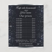 Eleganter schwarzer silberner Glitter-Liste Flyer (Vorne)