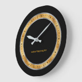 Eleganter Schwarzer Silberstreifen am Lago Maggior Große Wanduhr (Winkel)