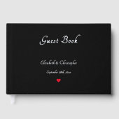 Eleganter Schwarzer Silberstreifen für Hochzeiten Gästebuch (Vorderseite)