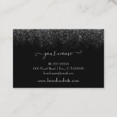 Eleganter schwarzer Silberstreifen mit weichem Gli Visitenkarte (Rückseite)