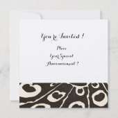 ELEGANTER SCHWARZER SILVER PEACOCK, ROTER RUBY GEM EINLADUNG (Rückseite)