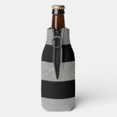 Eleganter Schwarzer Streifen Silberfolie bedruckt Flaschenkühler (Flasche Rückseite)