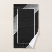 Eleganter Schwarzer Streifen weiß geometrisch Badhandtuch Set (Handtuch)
