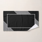 Eleganter Schwarzer Streifen weiß geometrisch Badhandtuch Set (Handtuch)