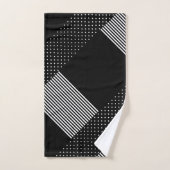 Eleganter schwarzer Streifen, weißer Polka-Punkt g Badhandtuch Set (Handtuch)