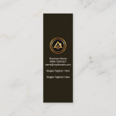 Eleganter Schwarzer Strikter Zuhause Bau Mini Visitenkarte (Rückseite)