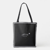 Eleganter, schwarzer Tüte mit Herz Tasche (Rückseite)