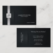 Eleganter schwarzer u. silberner Innenarchitekt Visitenkarte (Vorne/Hinten)