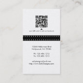 Eleganter schwarzer u. weißer visitenkarte (Rückseite)