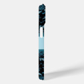 Eleganter schwarzer und Aquamariner Damast Case-Mate iPhone Hülle (Rückseite / Rechts)