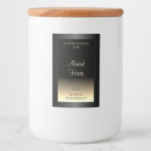 Eleganter, schwarzer und cremefarbener Glitzer mit Lebensmitteletikett (Vorderseite)