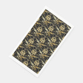 Eleganter schwarzer und goldener Damast Serviette (Ecke)
