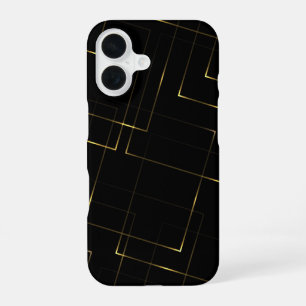 Eleganter schwarzer und goldener Marmor iPhone 16 Hülle