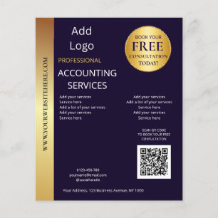 Eleganter schwarzer und goldener QR-Code für Unter Flyer