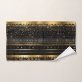 Eleganter schwarzer und goldener vertikaler Streif Badhandtuch Set (Handtuch)