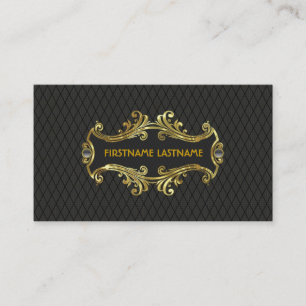 Eleganter schwarzer und goldener vintage goldbesti visitenkarte