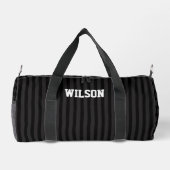 Eleganter schwarzer und grauer Monogramm-Name Duffle Bag (Rückseite)
