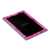 Eleganter Schwarzer und Imitat Hot Pink Foil Notizblock (Rechte Seite)