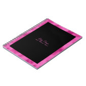 Eleganter Schwarzer und Imitat Hot Pink Foil Notizblock (Linke Seite)