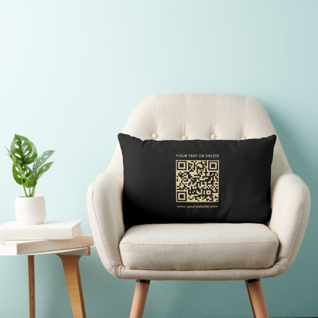 Eleganter schwarzer und moderner Template QR Code Lendenkissen (Stuhl )