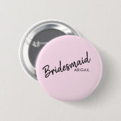 Eleganter schwarzer und rosa Bridesmaid-Button Button (Vorne & Hinten)