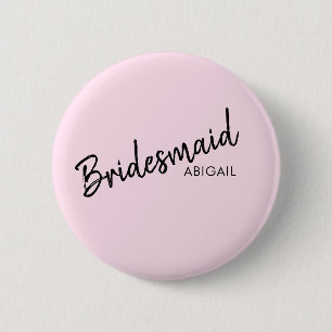 Eleganter schwarzer und rosa Bridesmaid-Button Button