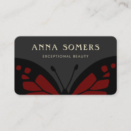Eleganter Schwarzer und Roter Schmetterling Visitenkarte