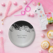 Eleganter schwarzer und silberner pappteller (Party)