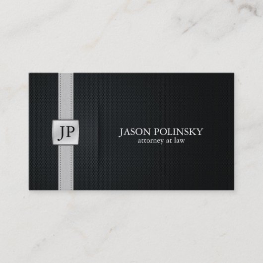 Eleganter schwarzer und silberner Rechtsanwalt am Visitenkarte (Vorderseite)