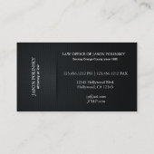 Eleganter schwarzer und silberner Rechtsanwalt am Visitenkarte (Rückseite)