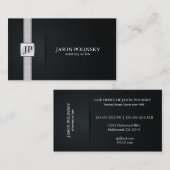 Eleganter schwarzer und silberner Rechtsanwalt am Visitenkarte (Vorne/Hinten)