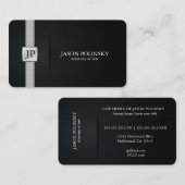 Eleganter schwarzer und silberner Rechtsanwalt am Visitenkarte (Vorne/Hinten)