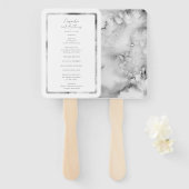 Eleganter schwarzer und weißer Marmor Fächer (Vorne und Hinten)