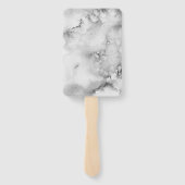 Eleganter schwarzer und weißer Marmor Fächer (Rückseite)