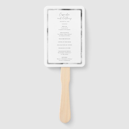 Eleganter schwarzer und weißer Marmor Fächer (Vorderseite)