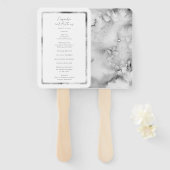 Eleganter schwarzer und weißer Marmor Fächer (Vorne und Hinten)