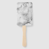 Eleganter schwarzer und weißer Marmor Fächer (Rückseite)