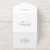 Eleganter schwarzer und weißer QR-Code Moderne Hoc All-in-One-Einladung (Außenseite)