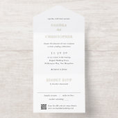 Eleganter schwarzer und weißer QR-Code Moderne Hoc All-in-One-Einladung (Innenseite)