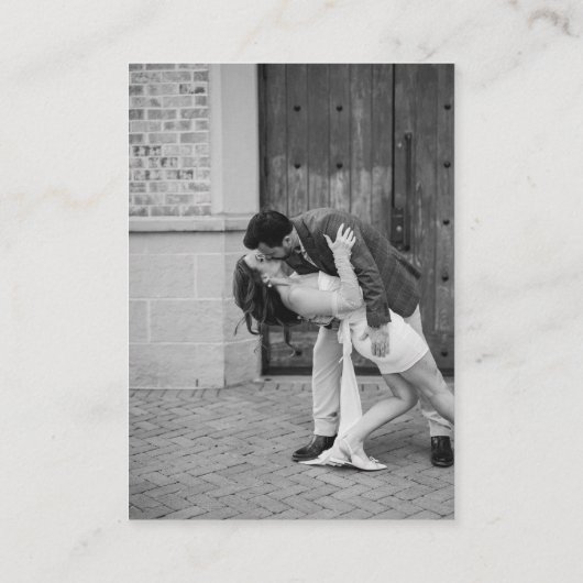 Eleganter schwarzer und weißer QR-Code Moderne Hoc Begleitkarte (Rückseite)